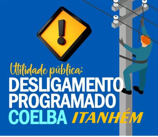 Coelba informa desligamento temporário de energia nos próximos dias em Itanhém