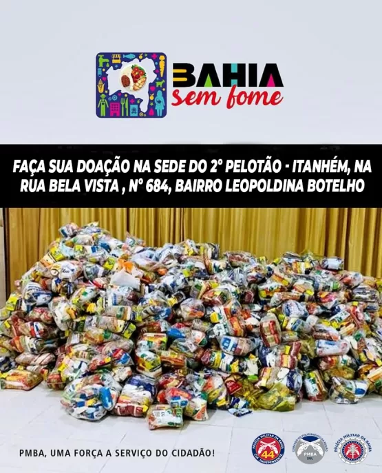 PM baiana inicia programa Bahia Sem Fome em todas as unidades da Corporação, na capital e interior