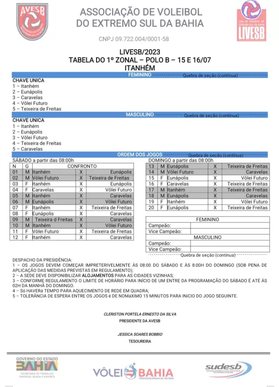 Está começando hoje (15) o 1º Zonal 2023 da Liga de Voleibol do Extremo Sul, confira tabela 