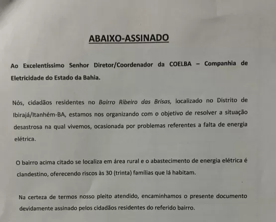 Com apoio do vereador André Correia, moradores do loteamento Ribeiro das Brisas solicitam melhorias na água e energia 