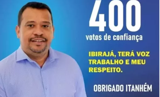 Fábio Pereira é eleito vereador com 400 votos e agradece a Deusdete e aos eleitores de Ibirajá e de todo o município