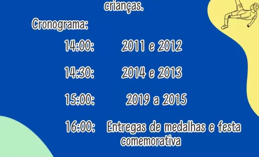 Parceria entre Projeto Resgate e GAI promove Torneio Infantil de Futsal e Comemoração ao Dia das Crianças; será neste sábado, 12 de outubro