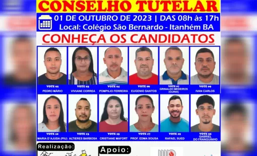 Veja em quem votar para seleção dos futuros conselheiros tutelares de Itanhém