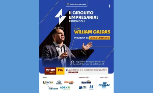 Vem aí o II Circuito Empresarial Extremo Sul, em Itanhém. Faça sua inscrição e participe